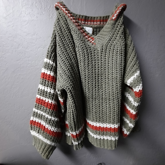 POL $ale🖤only 1 left❣ Cozy striped jumper sweater - Picture 15 of 16